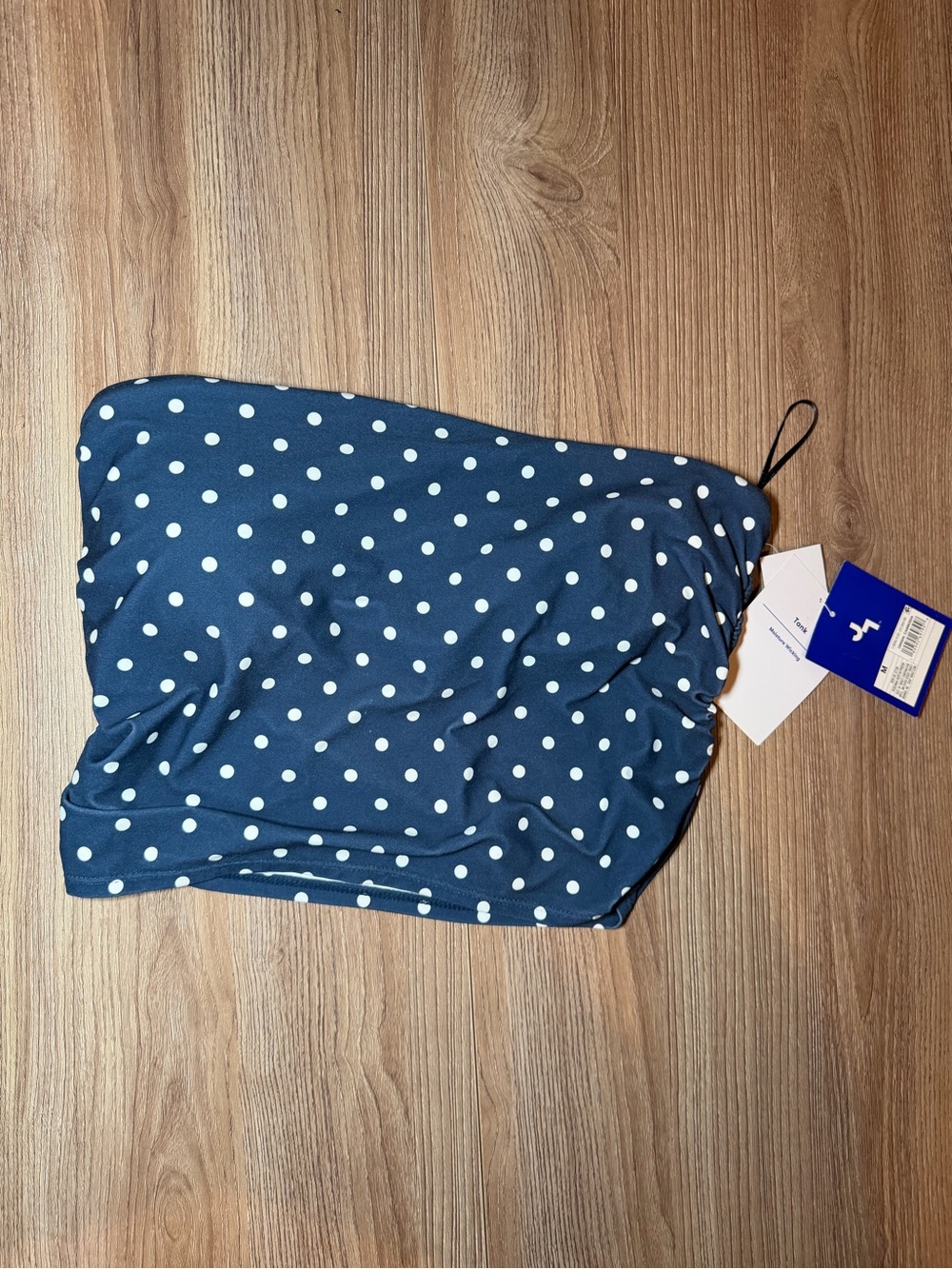 JoyLab Navy Blue Polka Dot support tube top removable pads